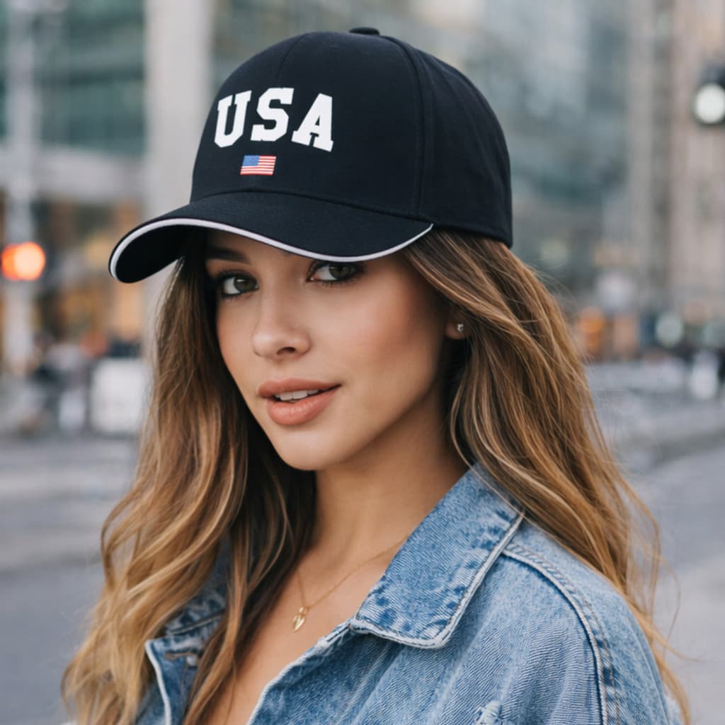 Boné Unissex Casual Com Regulagem Estampa USA