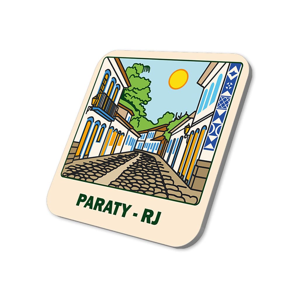 Imã Geladeira Lembrancinha de Paraty - Rio de Janeiro Brasil  | Presente Turístico em Metal 5x5 Cm