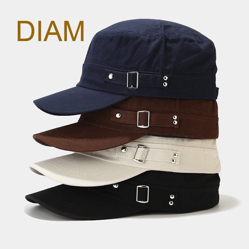 Boné de Beisebol Masculino Vintage em Denim do Exército Diamd, Boné de Algodão para Cadetes, Boné Plano Respirável para