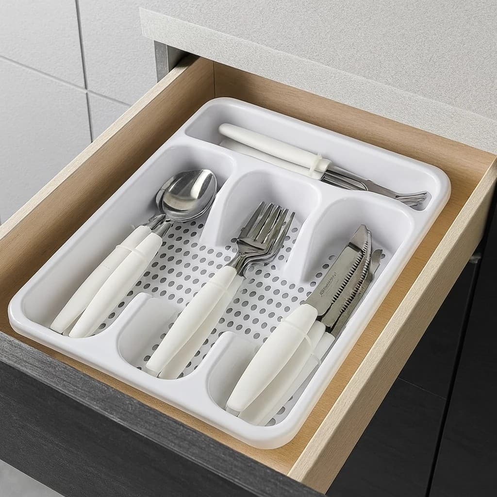 Kit Talheres 25 Peças Branco  Faca Servir Garfo Presente Jantar Almoço Comer Pegador Casa
