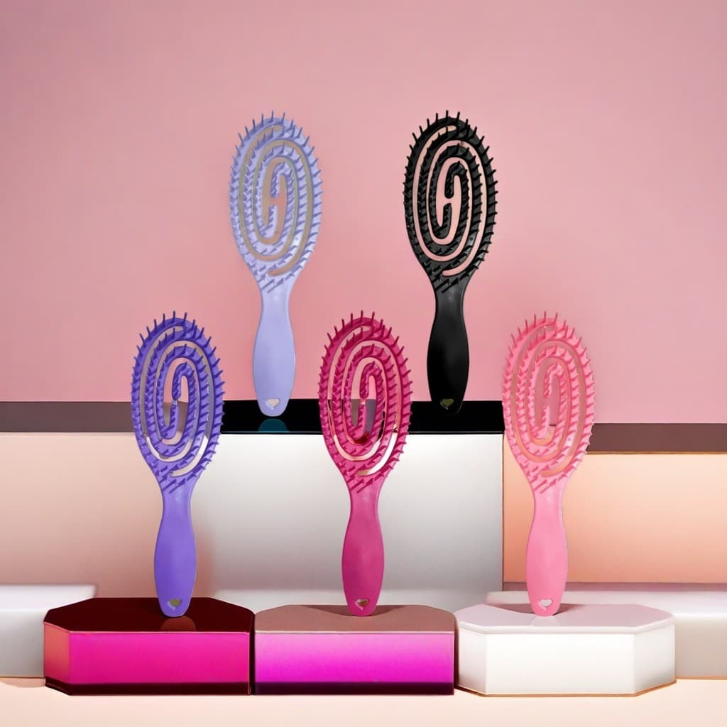 Escova de Cabelo Anatômica Curvada Massageadora - Ventilada Para Secagem Rápida e Anti-Frizz