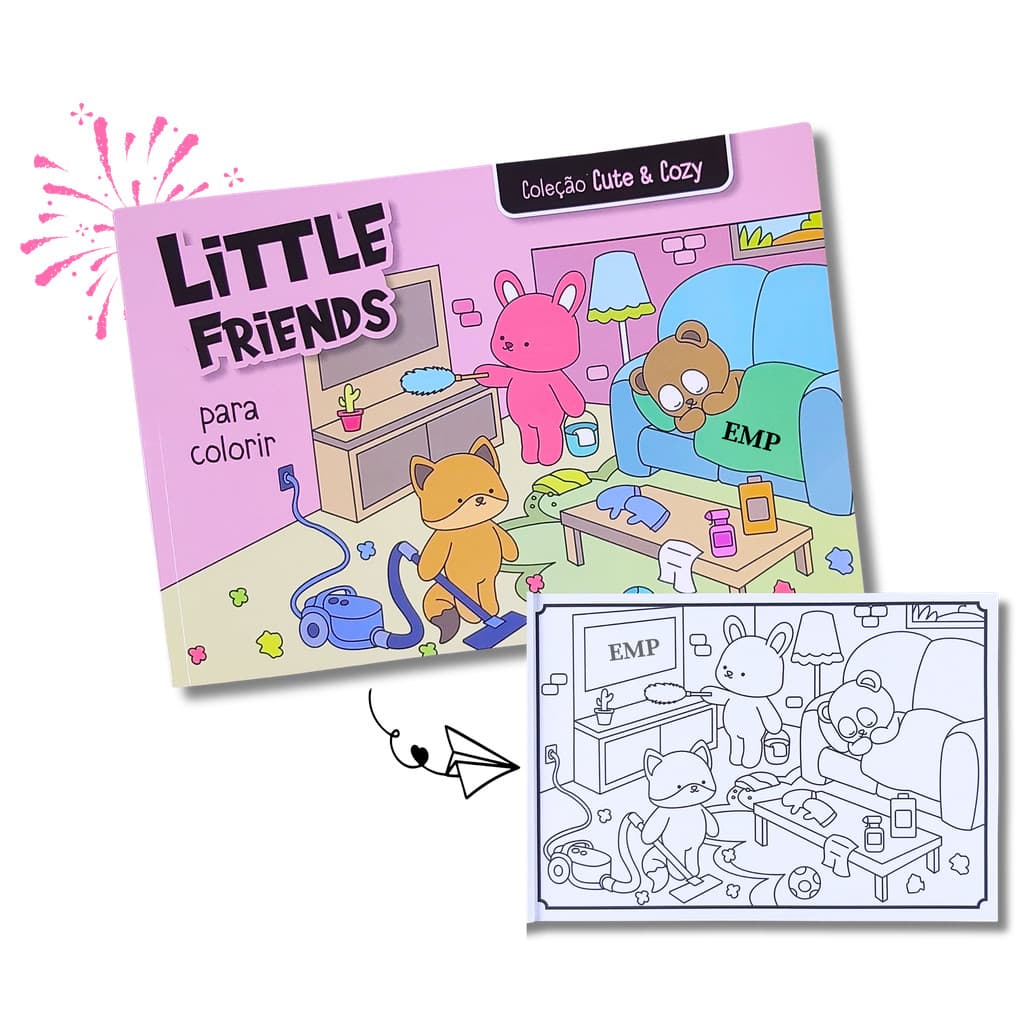 Livro de Colorir Cute & Cozy - Little Friends