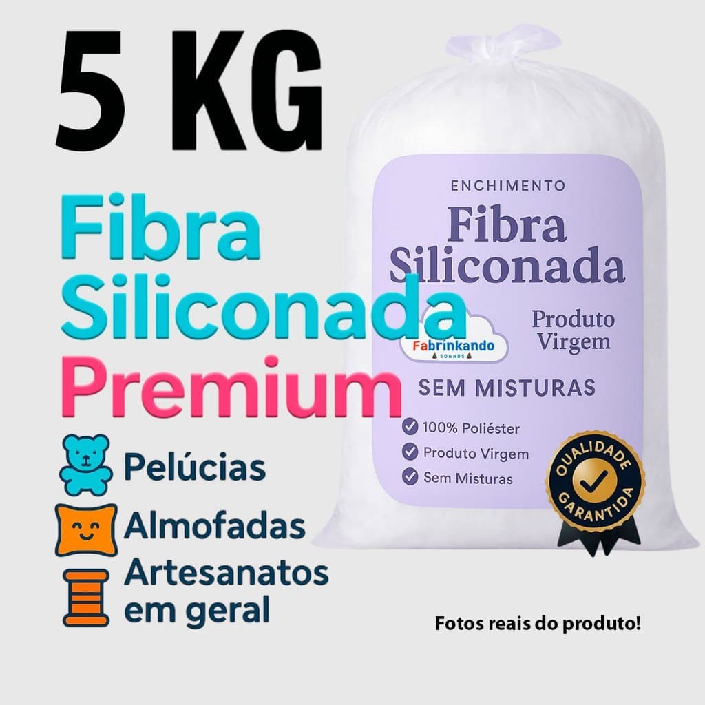 Fibra de POLIÉSTER SILICONIZADA ANTIALERGICA 5KG enchimento kit almofadas para sofá artesanato