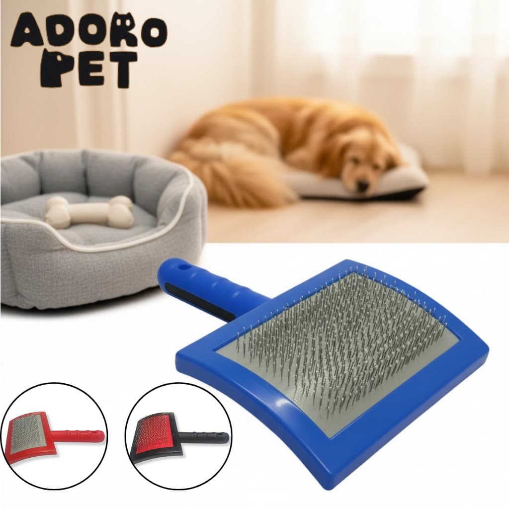 Escova Pente para Cachorro e Gato Rasqueadeira com Cerdas de Aço Remove Pelos Soltos e Subpelos