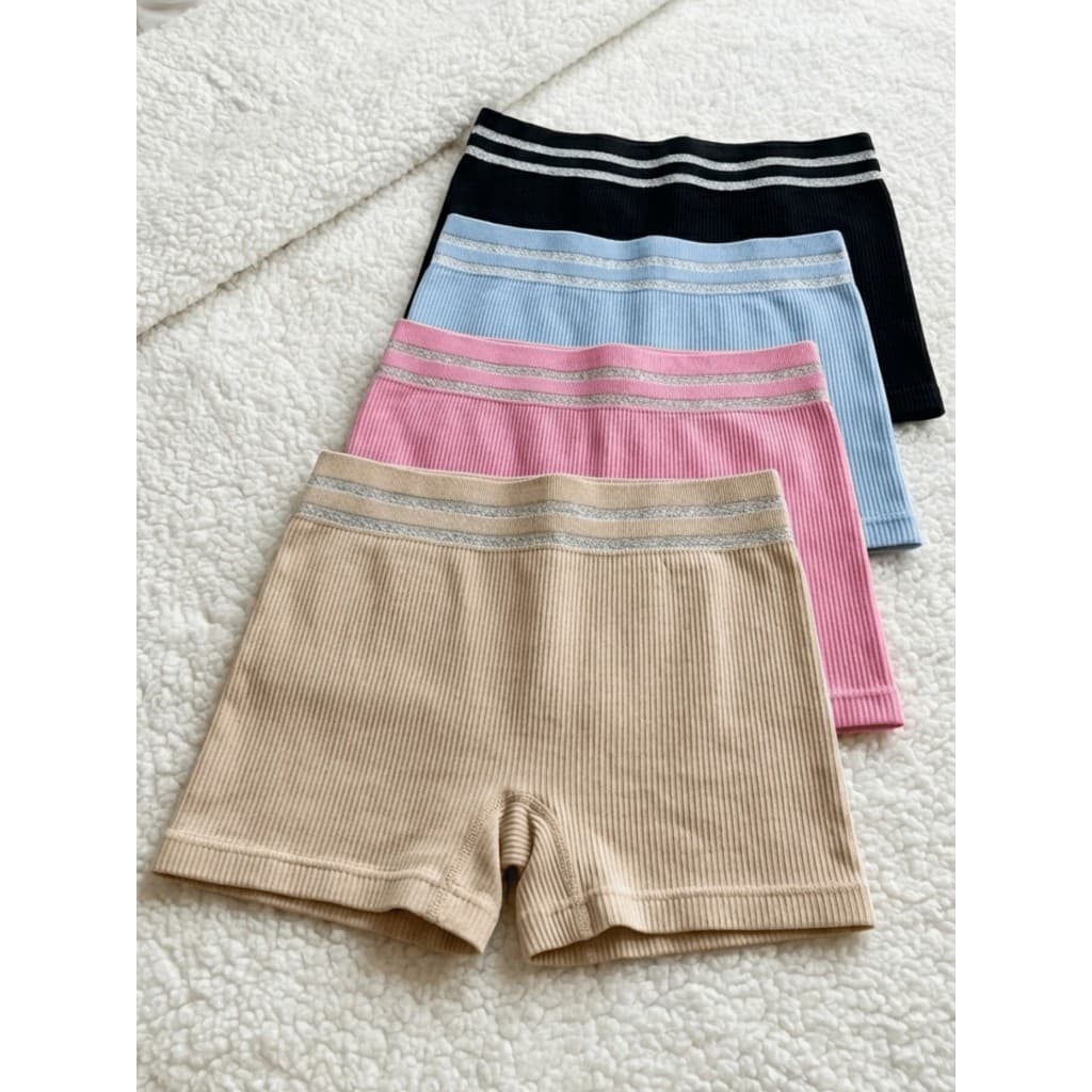 Kit 2/4 Cueca Feminina Short Canelado Cós alto importado