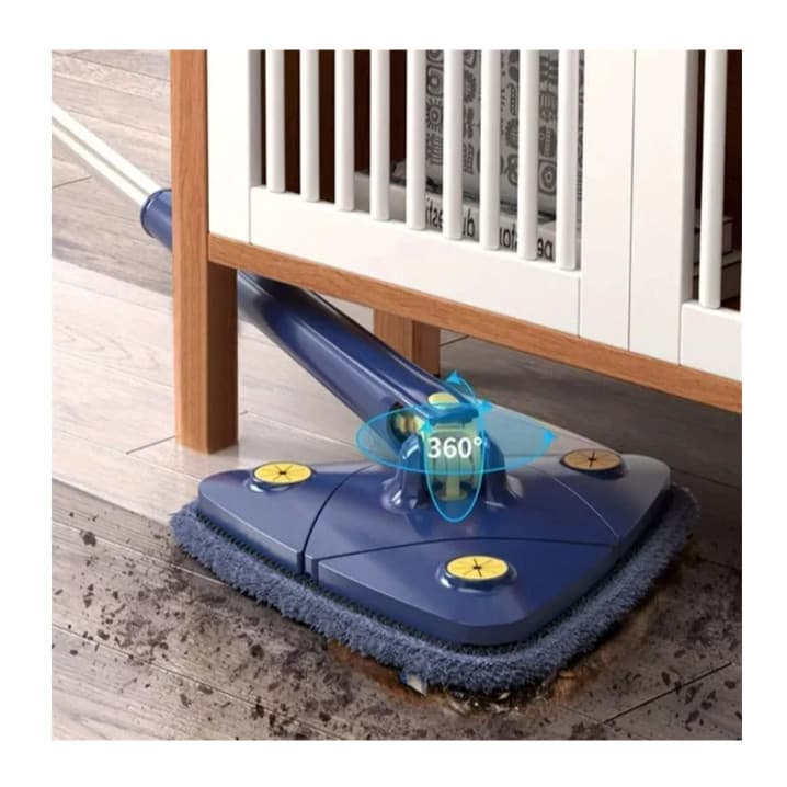 Mop Triangular Rodo Esfregão Limpeza Piso Vidro Janela Parede Lavagem Refil Lavável Cabo Ajustável