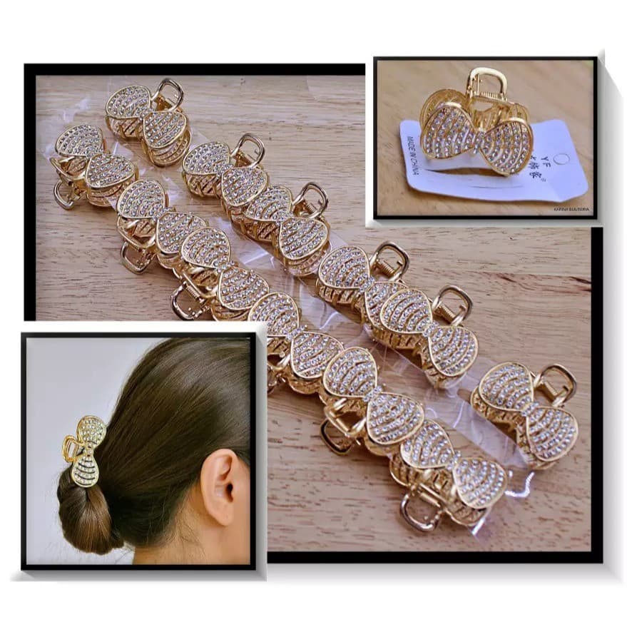 Piranha Presilha De Luxo De Metal Com Strass para cabelo alduto e Infantil muito lindo fofo