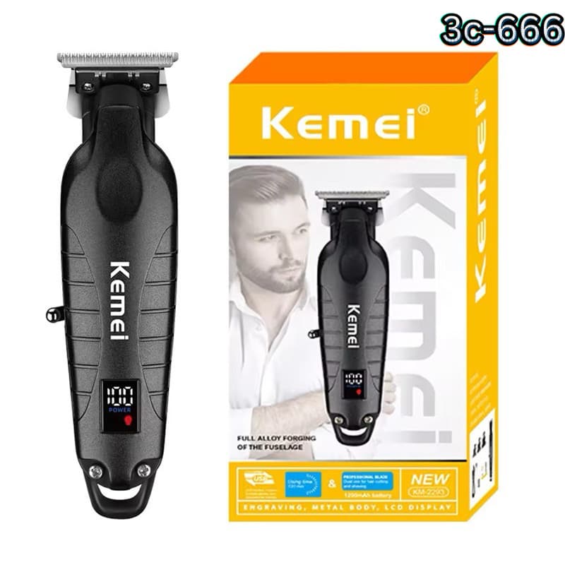 Cortador de Cabelo Kemei KM-2299 | Multifuncional para Corte Profissional e Design de Barba em Casa ou Salão
