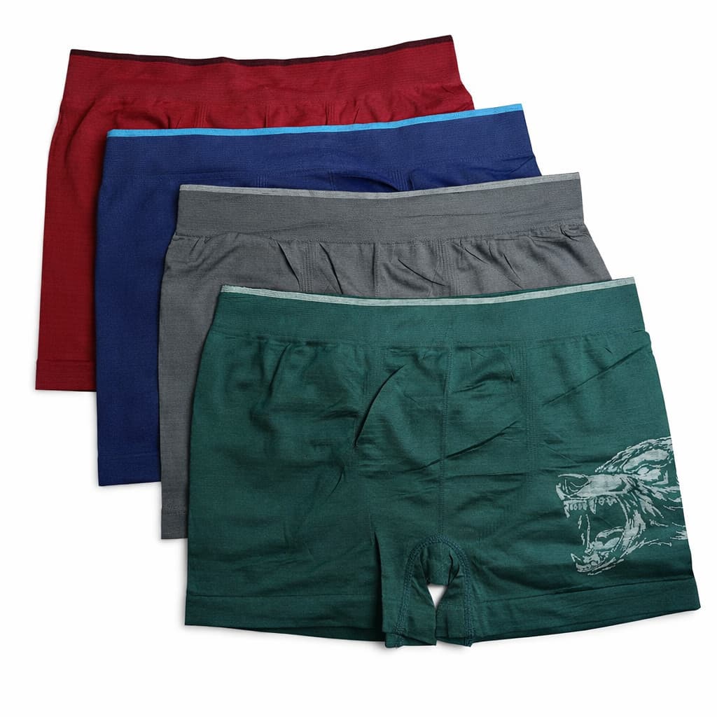 Kit 4 Cuecas Boxer Masculina Sem Costura Confortável Lisa