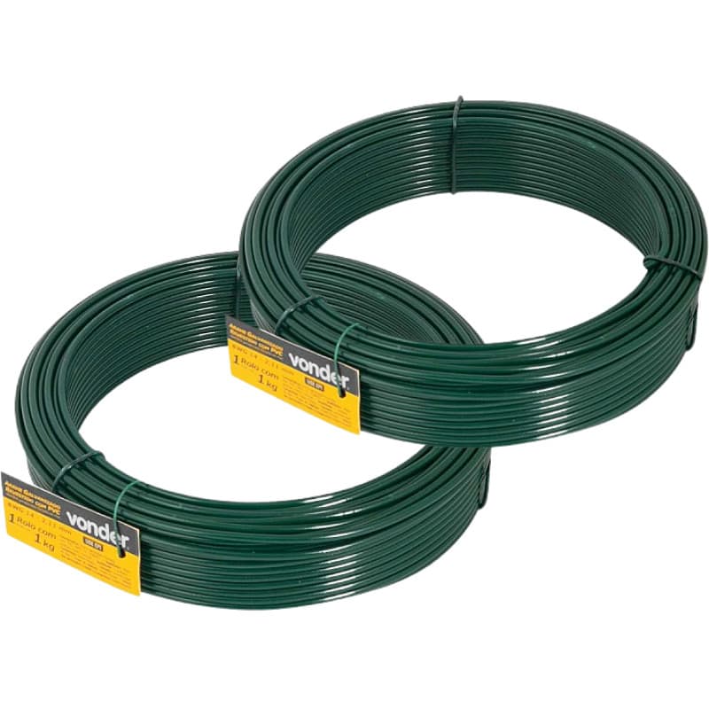 Arame revestido com PVC verde BWG 14 VONDER 2 kg
