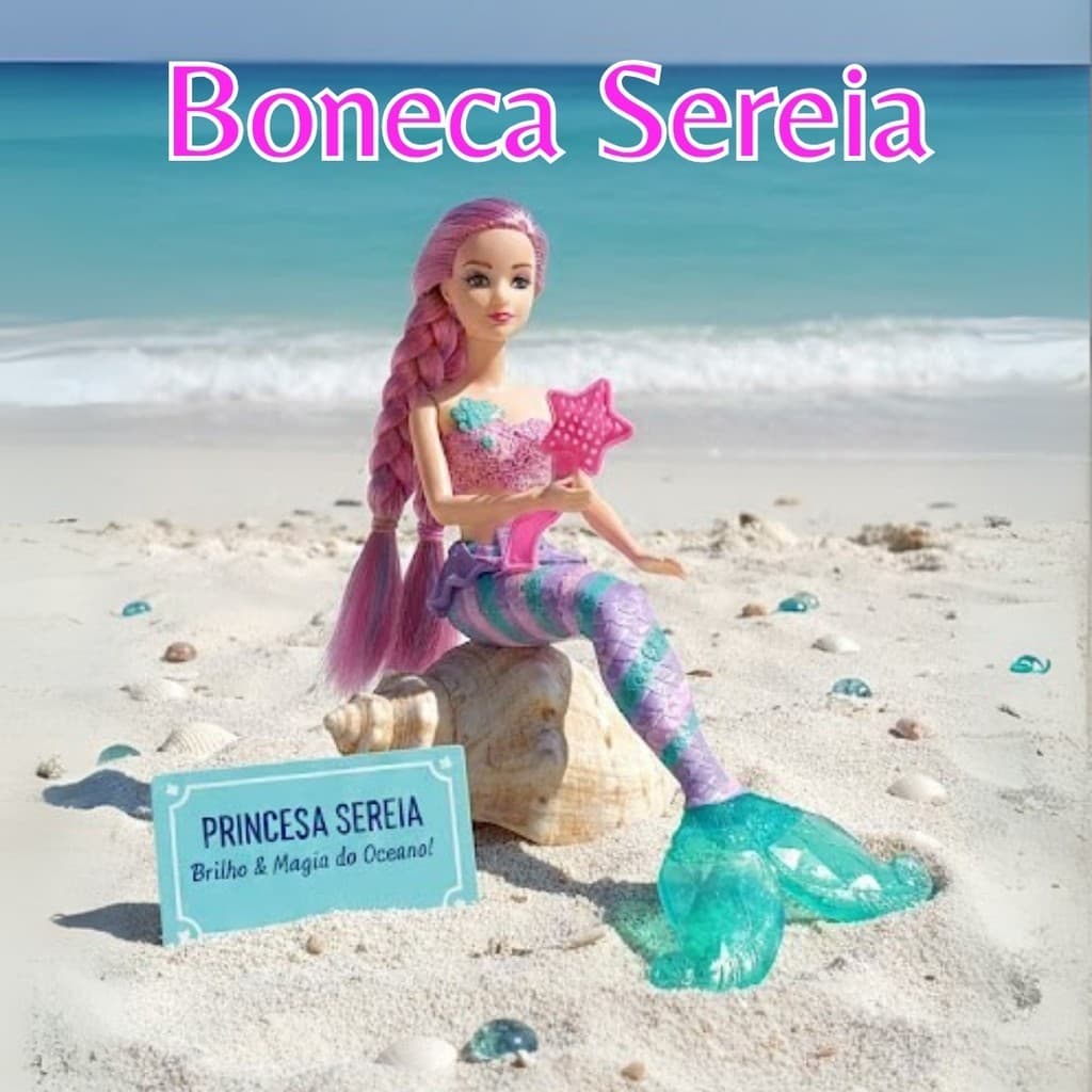 Boneca Sereia Princesa Mágica Com Cauda Brilhante E Escova Brinquedo Infantil Encantado