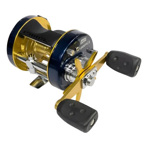 Carretilha Perfil Alto Abu Garcia 6601-c4 -manivela Esquerda Azul Esquerdo