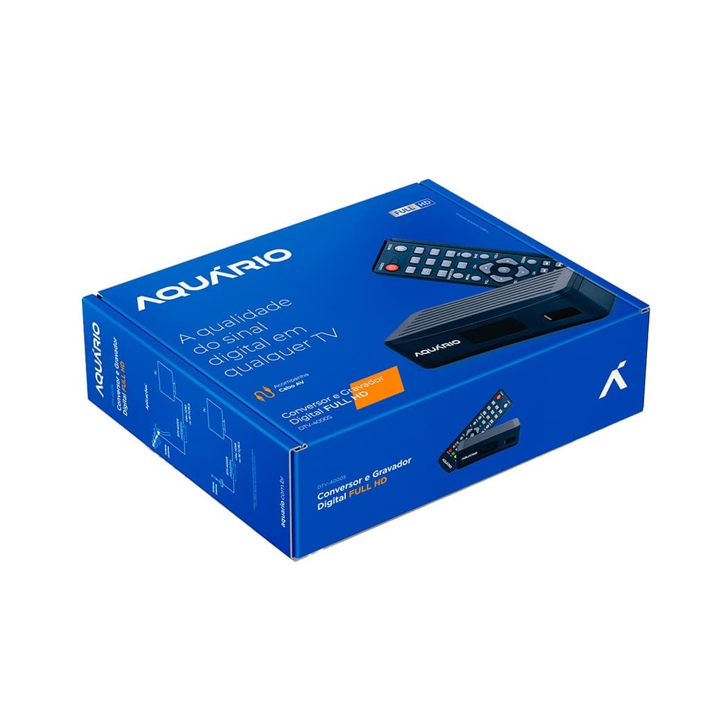 Conversor E Gravador Digital Dtv-4000s Preto Aquário