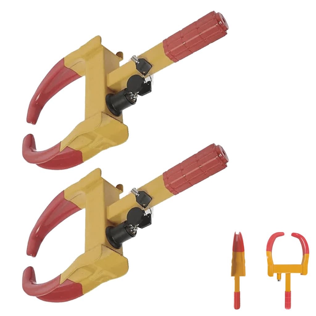 Trava de Pneu Universal Kit 2 Uni Bloqueador De Roda Carro Moto Antifurto Seguranca Roubo Reboque Auto Veiculo
