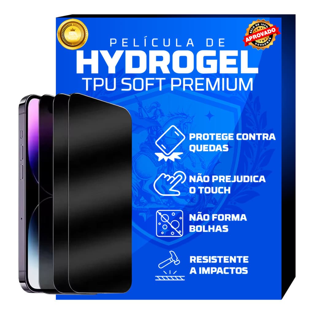3x Película Hidrogel Privacidade Fosca iPhone 16 Pro Max Plus Pro 16E Proteção Premium