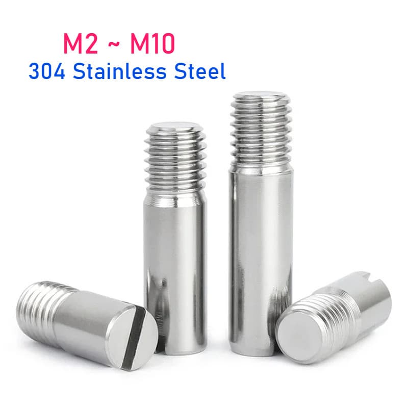 M2-M10 304 Aço Inoxidável Ranhura De Uma Palavra Rosca Externa Pino Cilíndrico De Posicionamento GB878 Parafuso De Com F