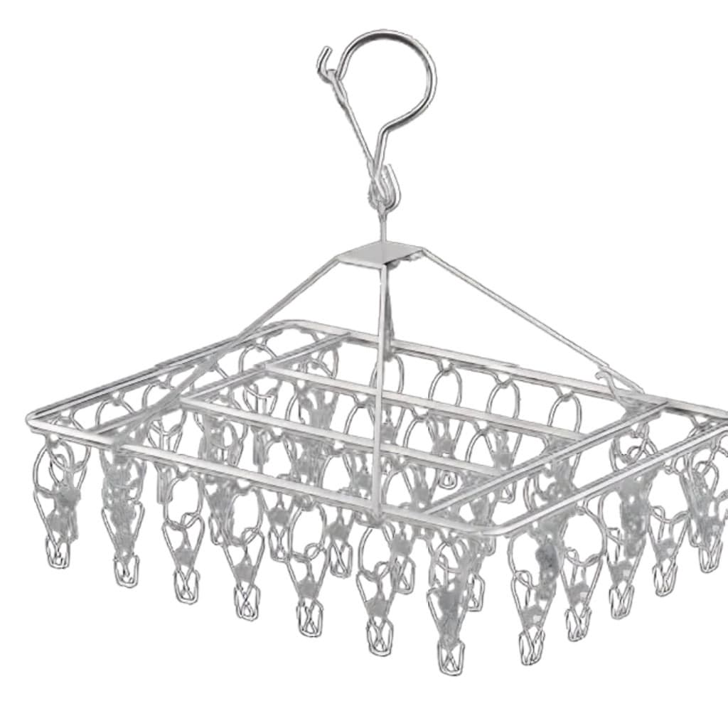 Varal de Meias 40 Prendedores Inox Retrátil Varal Roupas Íntimas Dobrável Lavanderia