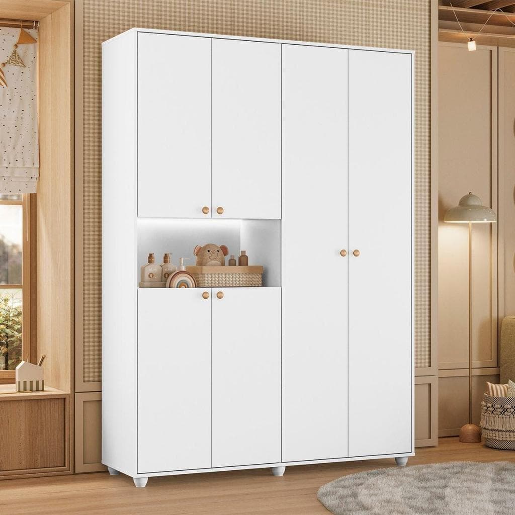 GUARDA ROUPA 6 PORTAS COM NICHO CENTRAL ORGANIZADOR