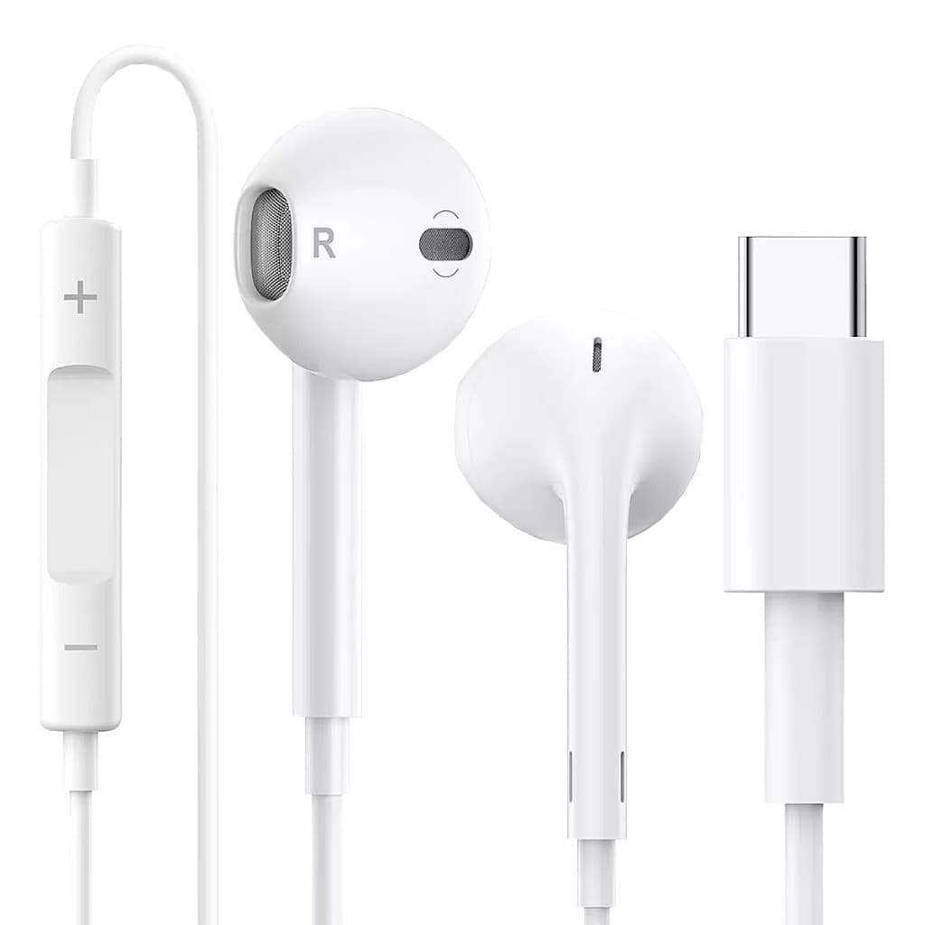 Fone De Ouvido Stereo Alta Definição Tipo C Type Usb-C Com Fio Microfone