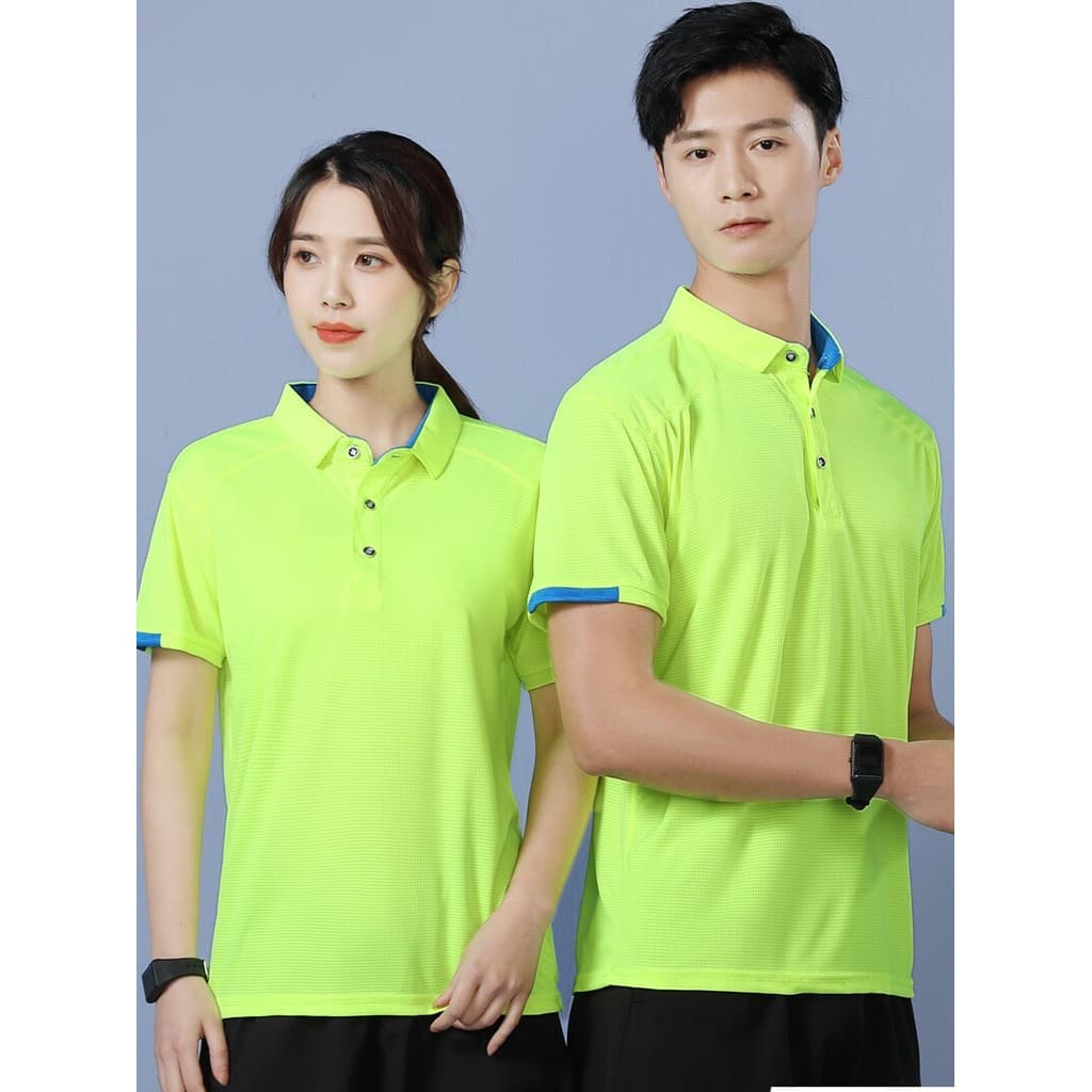Camiseta esportiva feminina de manga curta lapela camisa polo de secagem rápida Fitness Casual grupo construção Workwear