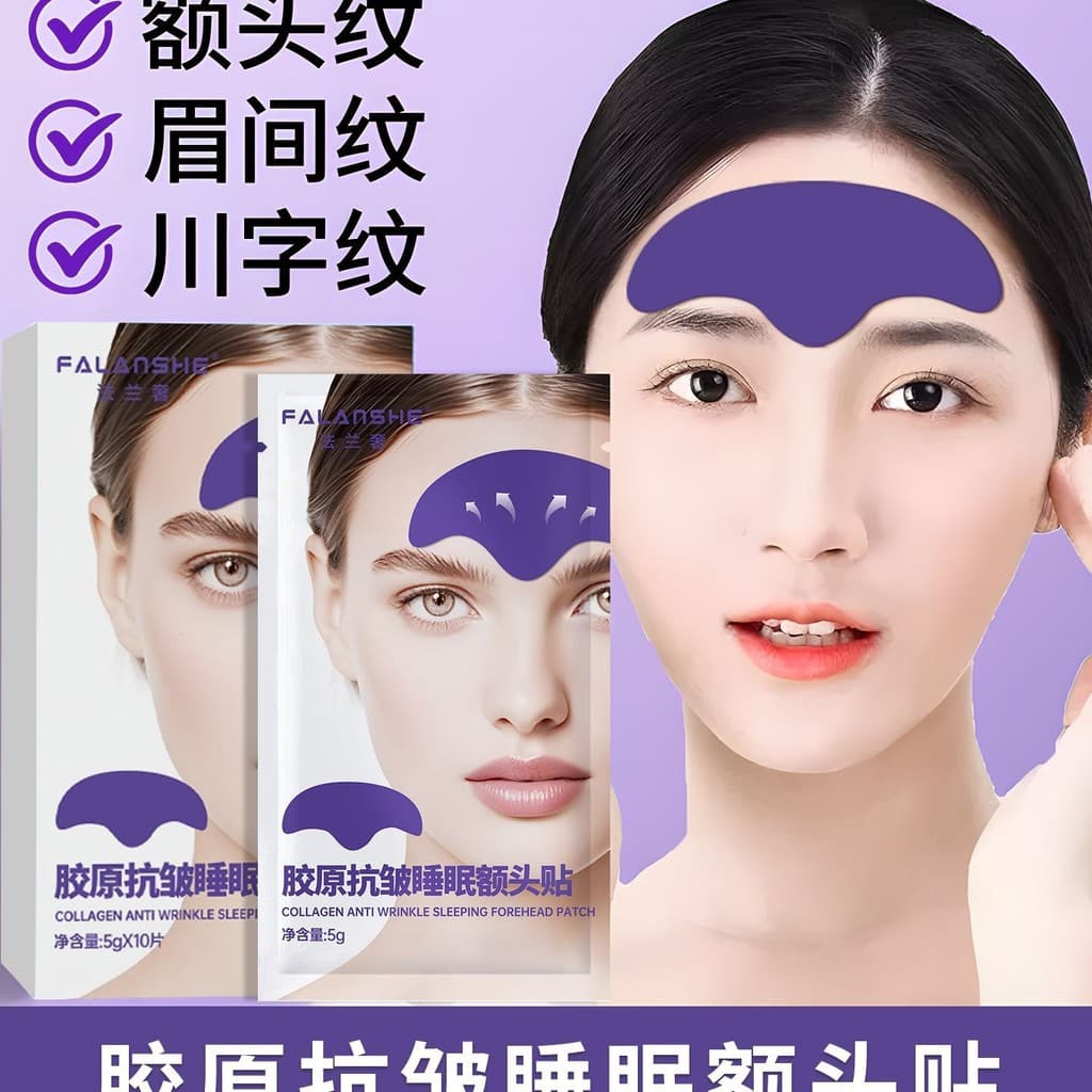 Falanshe Flanshe Colágeno Antirrugas Dormir Testa Patch Fade Linhas de Testa Máscara Reafirmante para Dormir