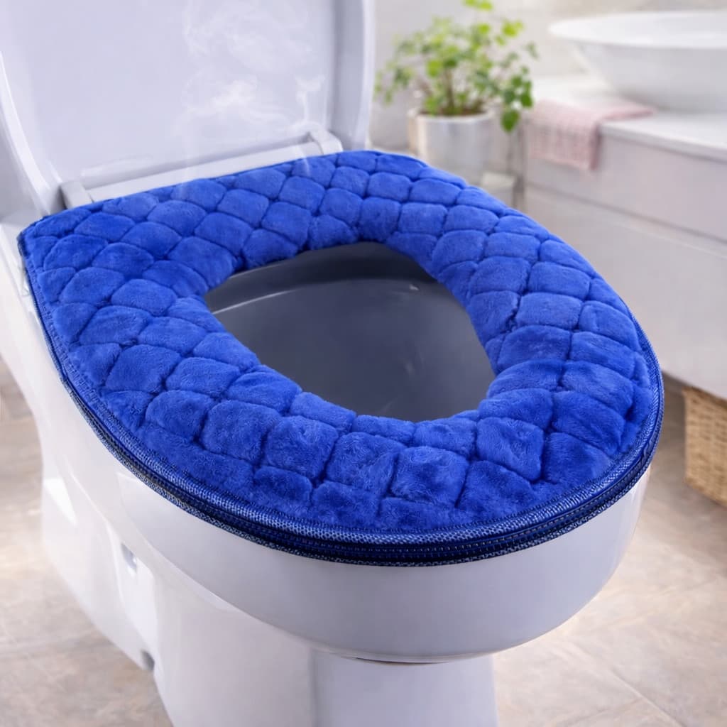 Capa De Assento De Vaso Sanitário Almofada Quentinha Lavável Confortável Para Banheiro Inverno Macia Luxo Pronta Entrega