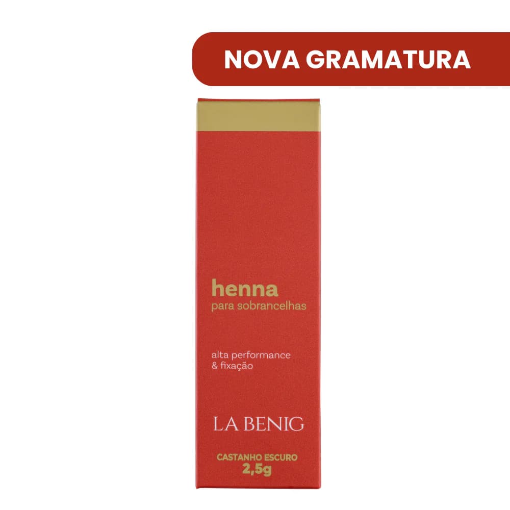 Kit La Benig Henna E Fixador Profissional Castanho Escuro 2,5g
