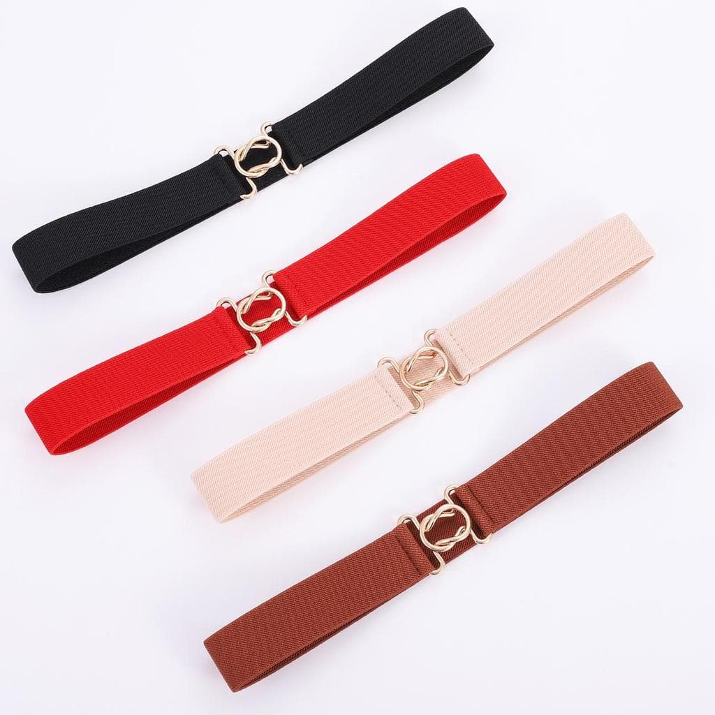 Cinto elástico feminino cinto fino cinto elástico simples decorativo combinando saia All-Match cor sólida pequeno cinto