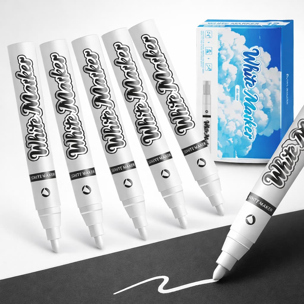 Caneta Marcador Branco Acrílica Base De Água 1mm  Artística 2mm Desenho Marcação Design Gel 0,6mm