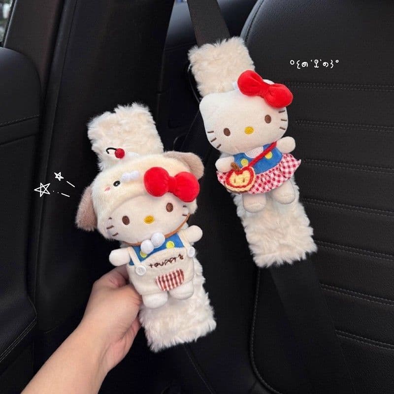 Hellokitty cinto de segurança do carro capa de ombro decoração Interior do carro Anti-abrasão roupas casal par natal ano