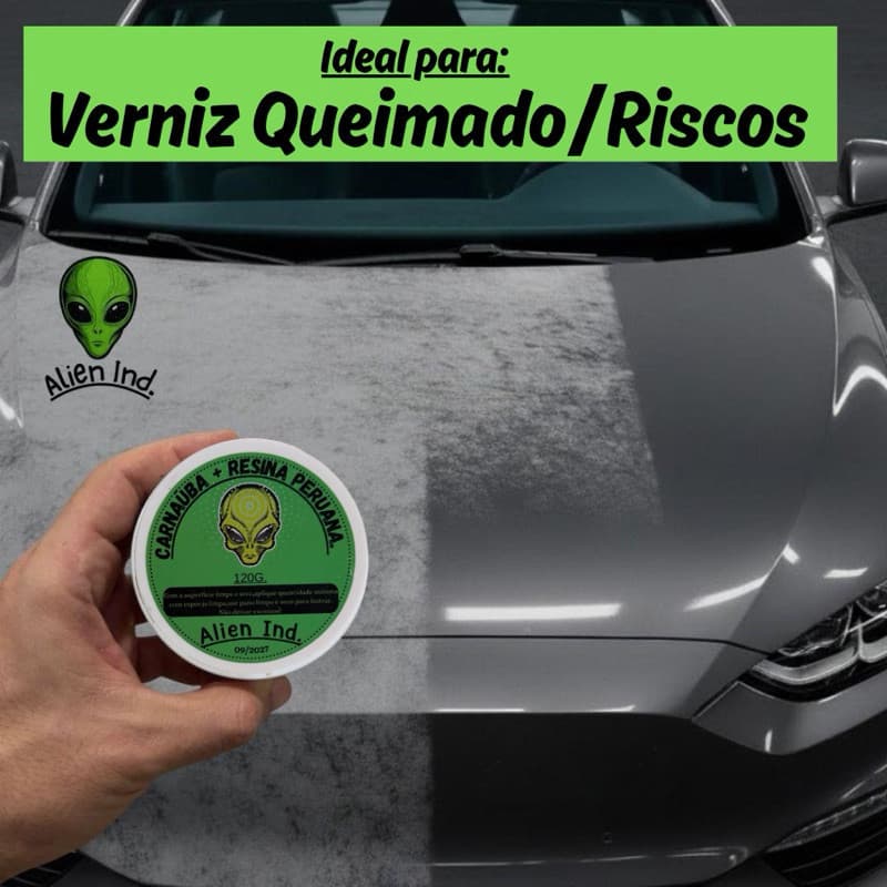 Cera Automotiva Alien Ind com Espelhamento Cerâmico, Proteção e Efeito Repelente de Água 120g