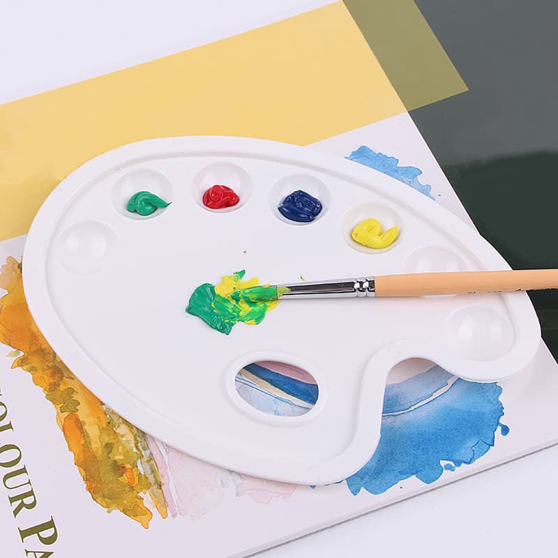 Pintura guache pintura aquarela pintura acrílica paleta de cores de plástico/grande paleta de cores Oval de três linhas