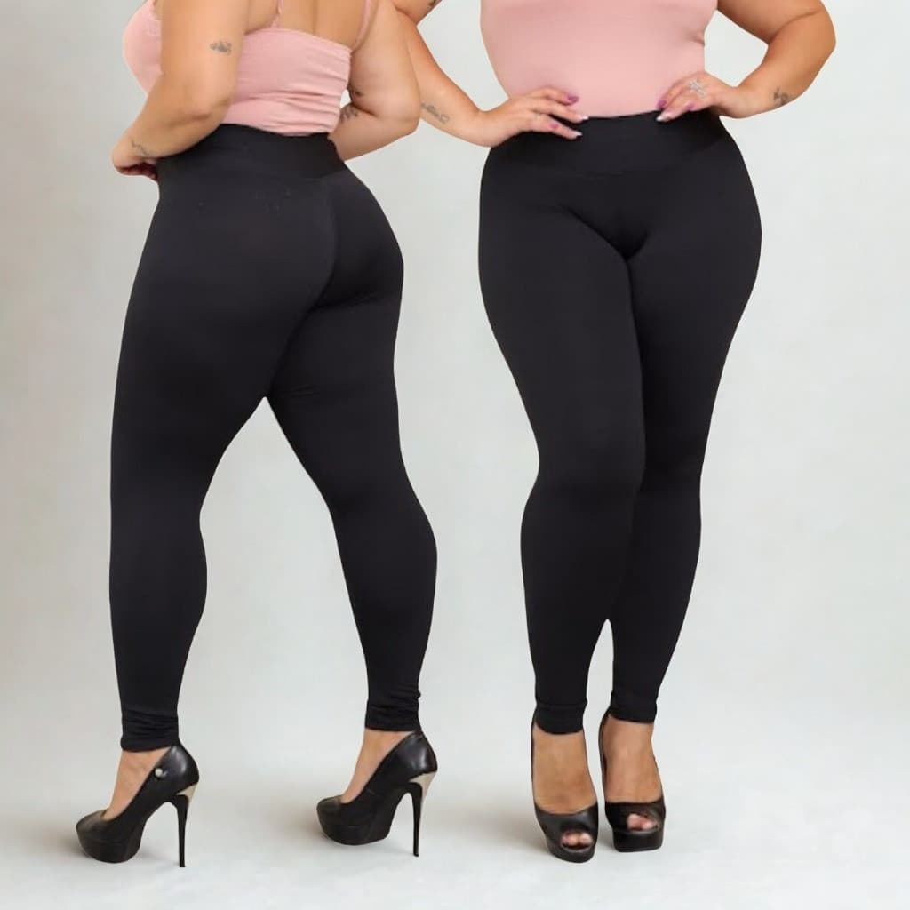Kit 2 ou 1 Calça Legging Feminina Plus Size Suplex Cintura Alta G1 G2 G3 Fitness Academia