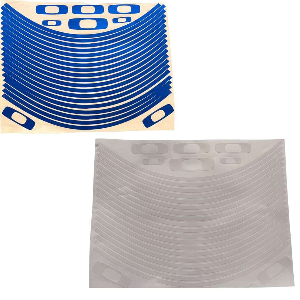Adesivo Friso Refletivo Roda Branco/Azul Moto Aro Universal