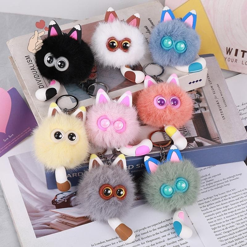 Chaveiro de Pelúcia Macio e Fofo em Forma de Gato, Ornamento para Mochila de Anime, Presente Fofo [fa] 2FGX
