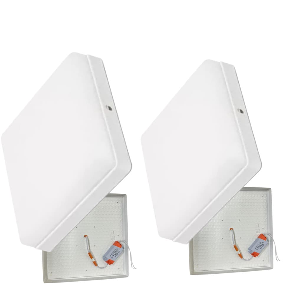 Kit 3 Luminária Led Plafon Borda Infinita 50W Sobrepor Quadrado 30x30cm Bivolt 4000k