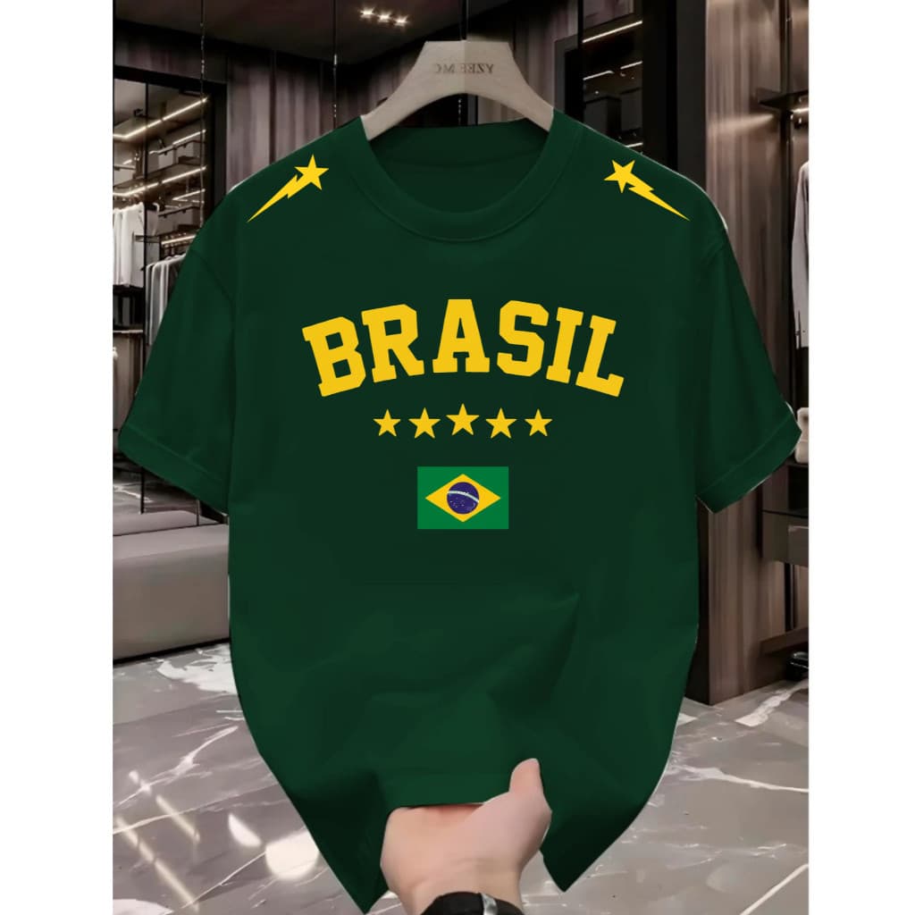 Camiseta Feminina Brasil Seleção Copa Streetwear blusa masculina Estilosa Algodão Premium Tshirt
