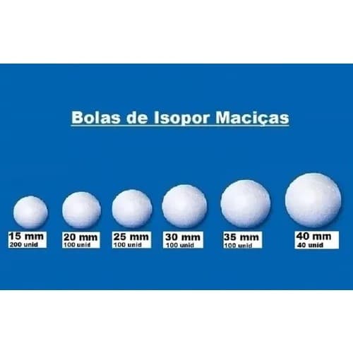 Bolas De Isopor Maciças 15/25/35/50mm