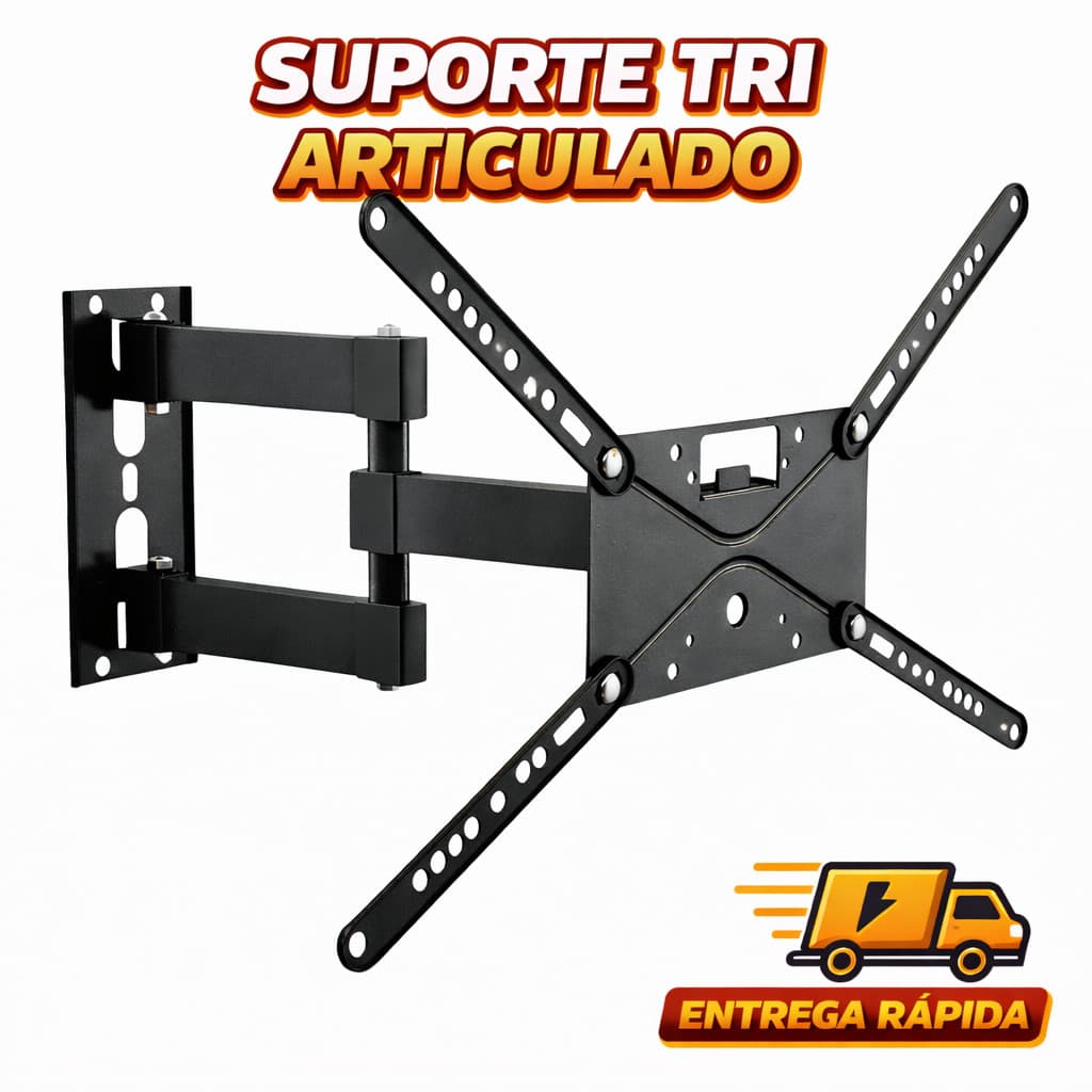 Suporte Para TV Triarticulado Com Inclinação Até 55" Preto