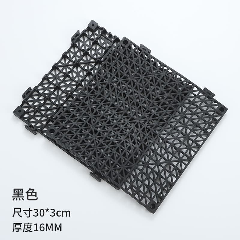 Tapete antiderrapante de PVC para pés, banheiro doméstico, 30 * 30 cm, grade oca quadrada, tapete antiderrapante preto