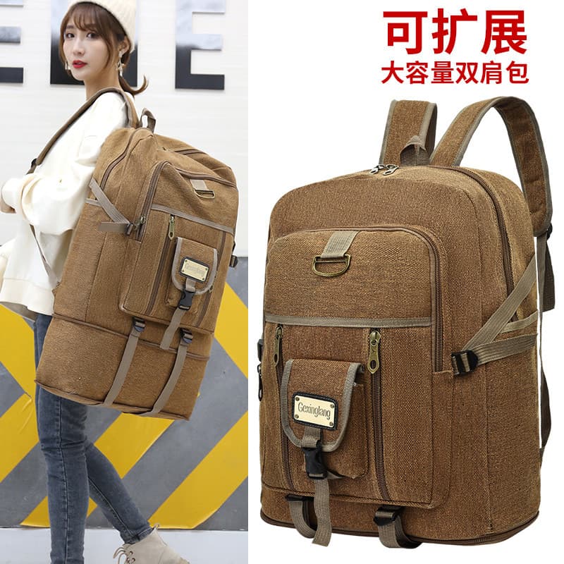 Nova lona espessada mochila de grande capacidade mochila masculina feminina saco de bagagem de viagem esportes ao ar liv