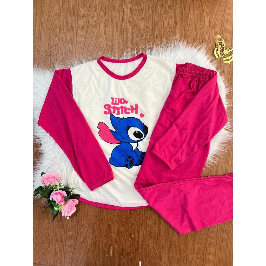 Pijama Longo Feminino Adulto Personagem Estampado Malha Premium