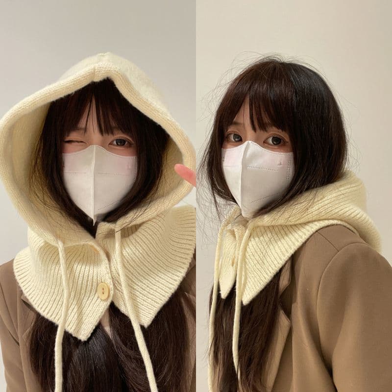 Chapéu babador chapéu de malha de lã de uma peça estilo casal moda All-Match pulôver chapéu de proteção de orelha femini