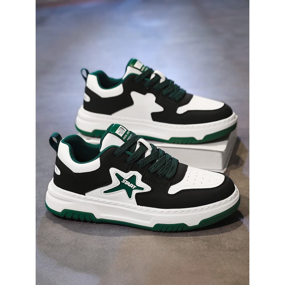 Sapatos masculinos 2026 novo estilo primavera rua Wear High-End superfície de couro tênis esportivos adolescentes estuda