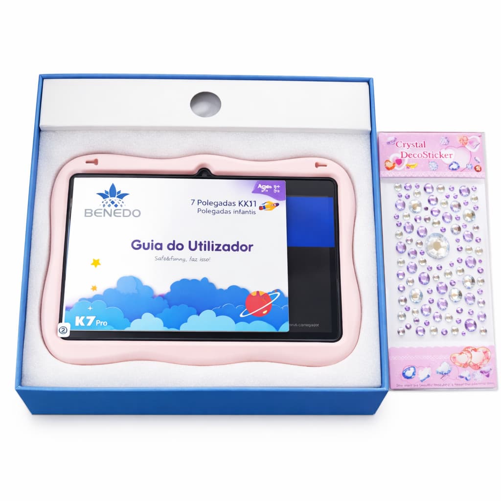 Tablet Infantil 7” Android 13 64GB 4GB RAM K7 Pro Kids Capa Antichoque + Brinde