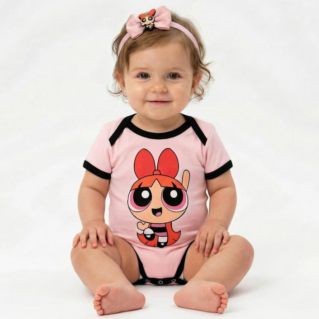Body Infantil Bebê Menina Mesversario Super Poderosas Algodão Recém Nascido RN Envio Rápido Promoção