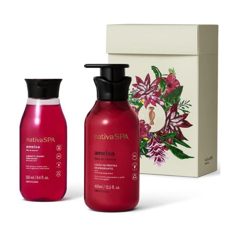 Kit Presente Nativa SPA Ameixa O Boticário - Hidratante 400ml + Sabonete Líquido 250ml