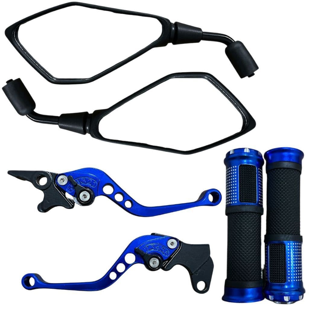 Retrovisor + Manete + Manopla Para Moto Xtz 250 Lander Ybr 125 Freio A Disco