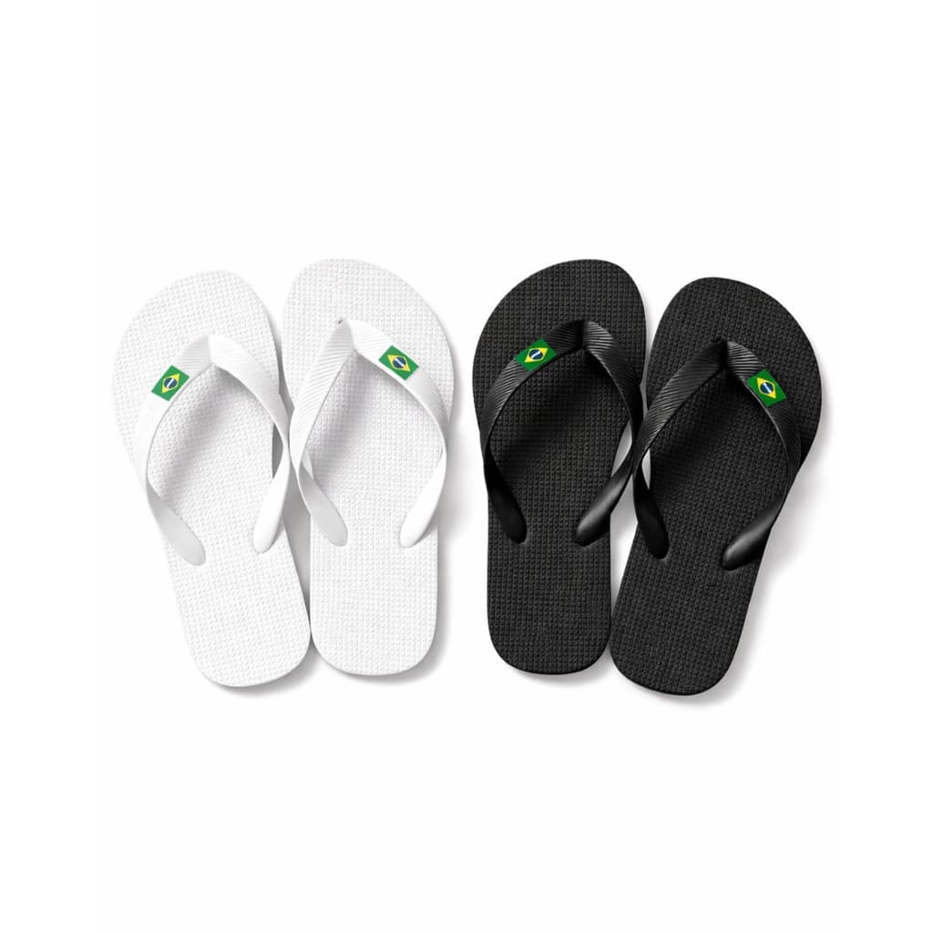 Kit 2 Pares Chinelo Unissex Preto e Branco Confortável e Antiderrapante