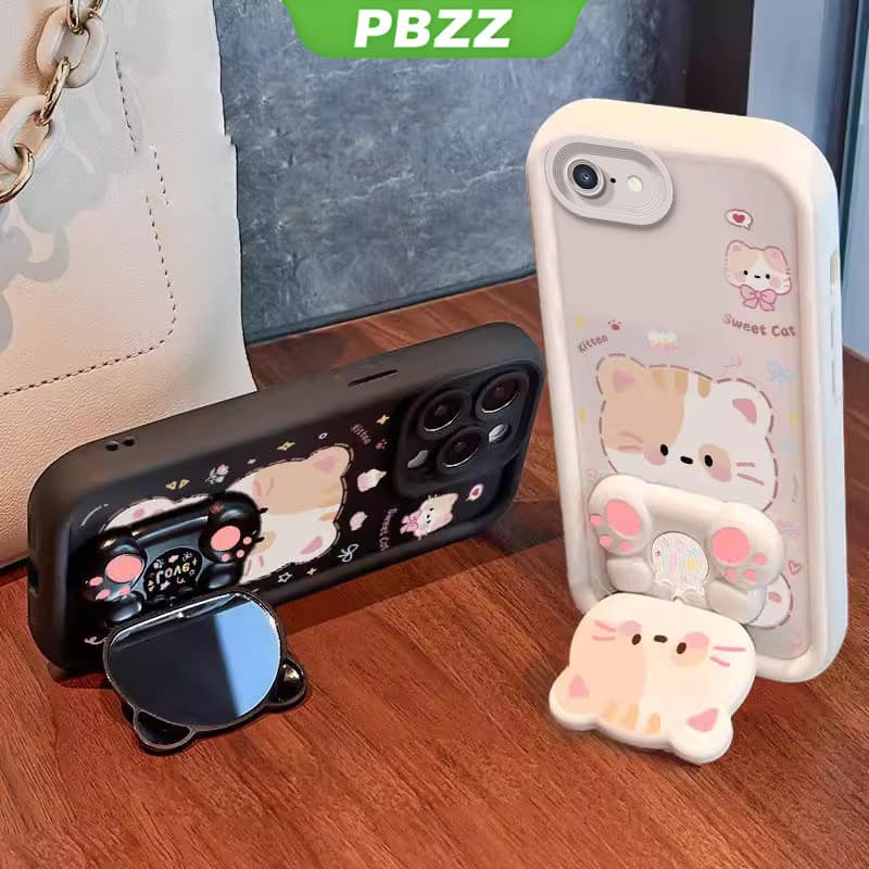 Capa Para iphone 5s 5 6 6s plus De Telefone Softcase Silicone À Prova De Choque Novo design Estético Gato De Desenho Ani